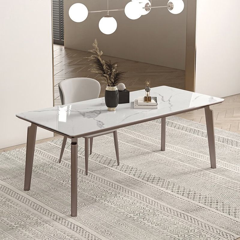 Contemporary Style 1/2/4/5/7 Pieces Dining Chairs Set Rectangle Stone Furniture in White