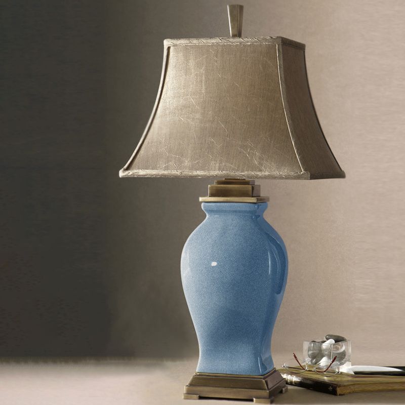 1 Lampen Nachttisch hellem modernistischen blauen kleine Schreibtischlampe mit ausgestattetem Stoffton