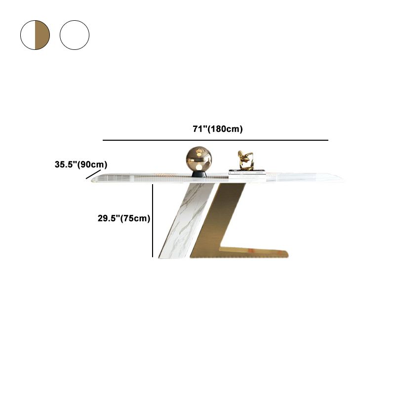 Contemporary Style Sintered Stone Rectangle Table Set 1/4/5/7 Pieces Set