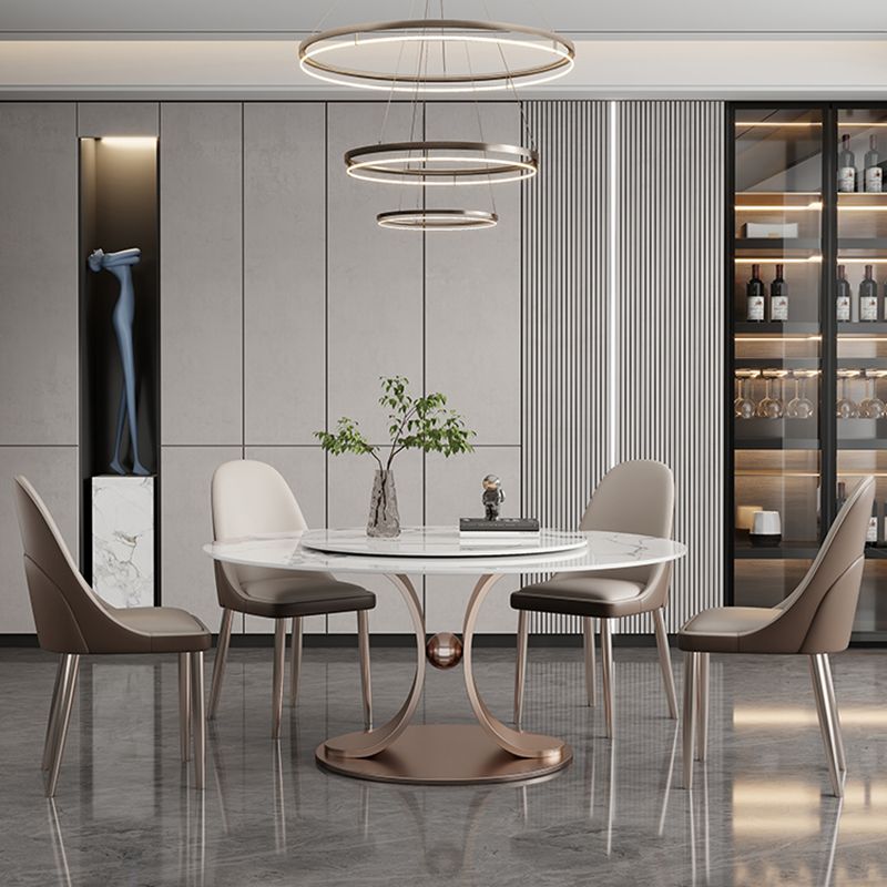 Rose Base Pedestal Dining Table Traditional Luxury Round Stone Dining Table