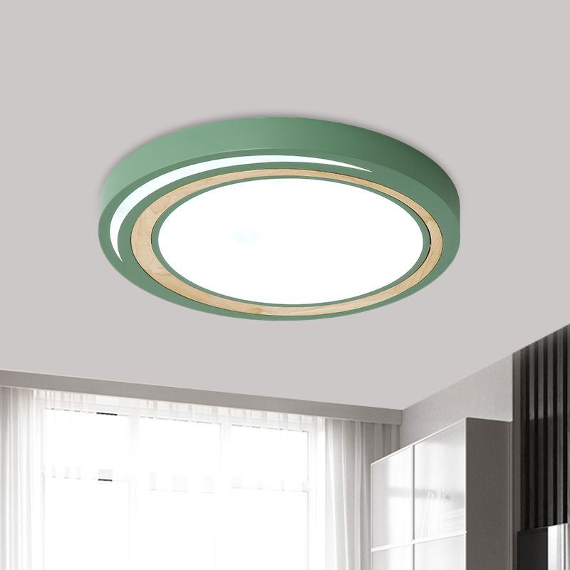 Acrylique Circle LED Ceiling Mount Light Macaron Style Ceiling Lamp for Boys Girls Bedroom