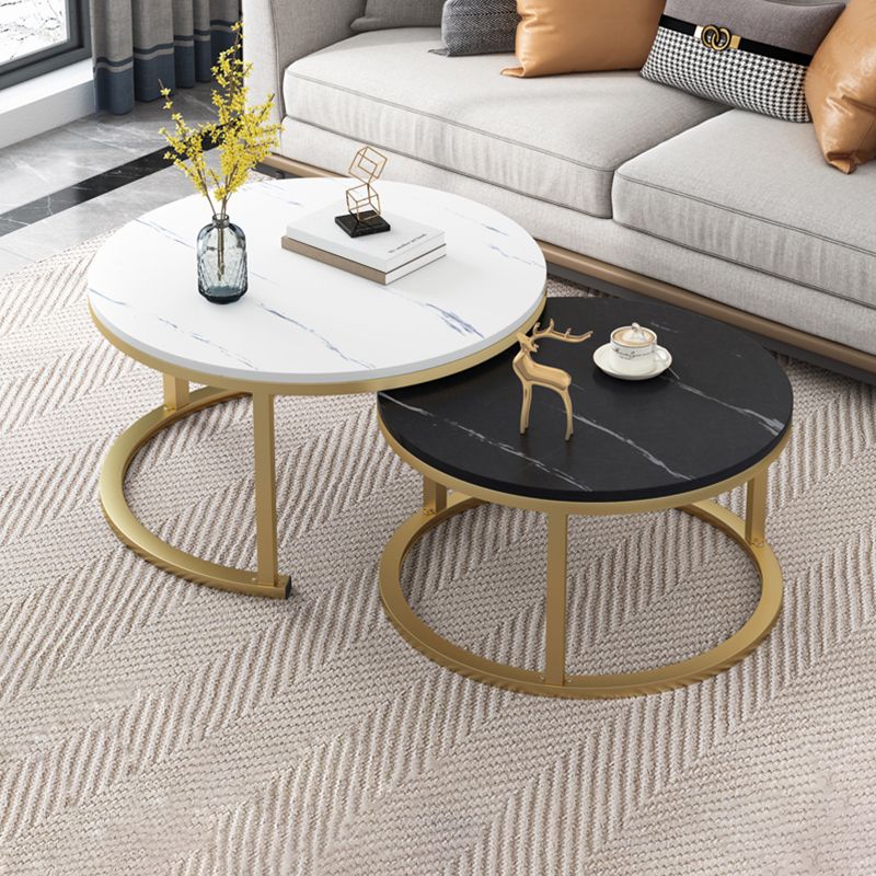 Frame Contemporary Coffee Table Set Glass Top Coffee Cocktail Table