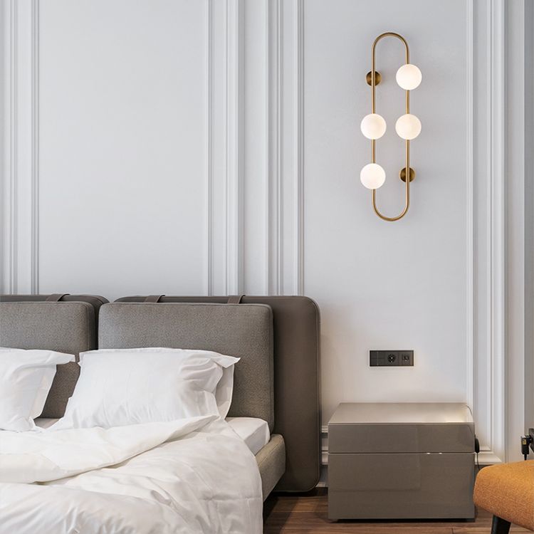 Glass Ball Shaped Wall Mounted Light Fixture Modern-Style White Wall Mounted Lighting