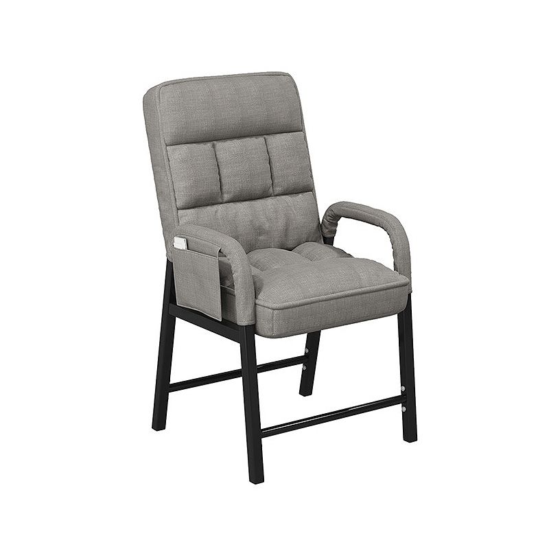 Linen Lounge Chair 17.71" L x 22.44" W x 34.64" H Adjustable Accent Chair with Storage