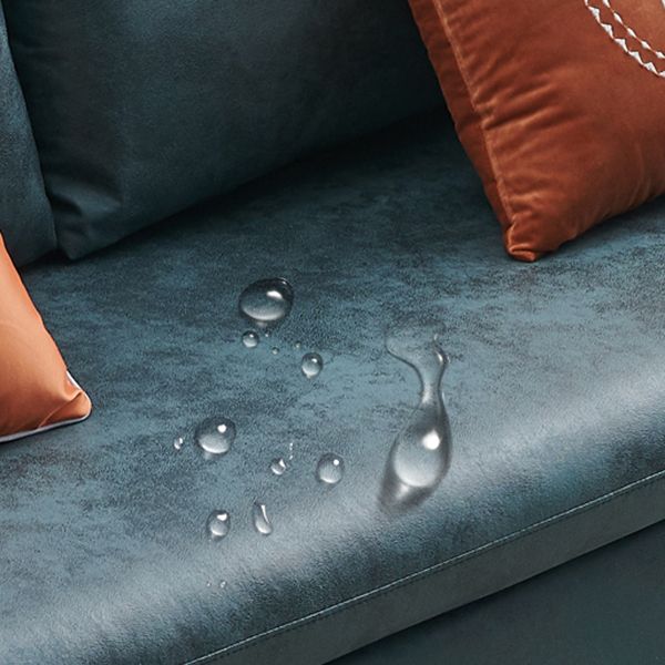 Faux Leather Stain Sofa with Single Cushion Pillow Top Arm Settee for Living Room
