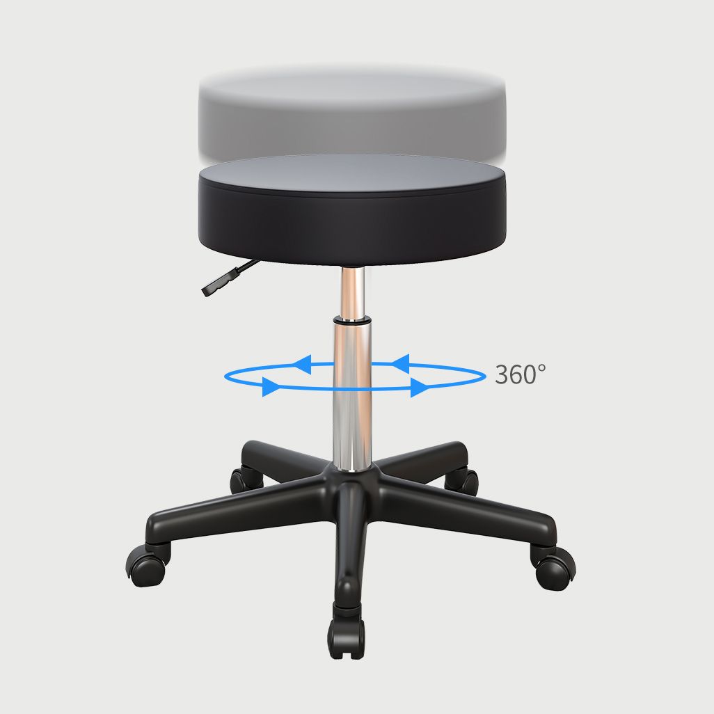 Taburete de bar de acero elevable giratorio moderno para cafetería con cojín de cuero