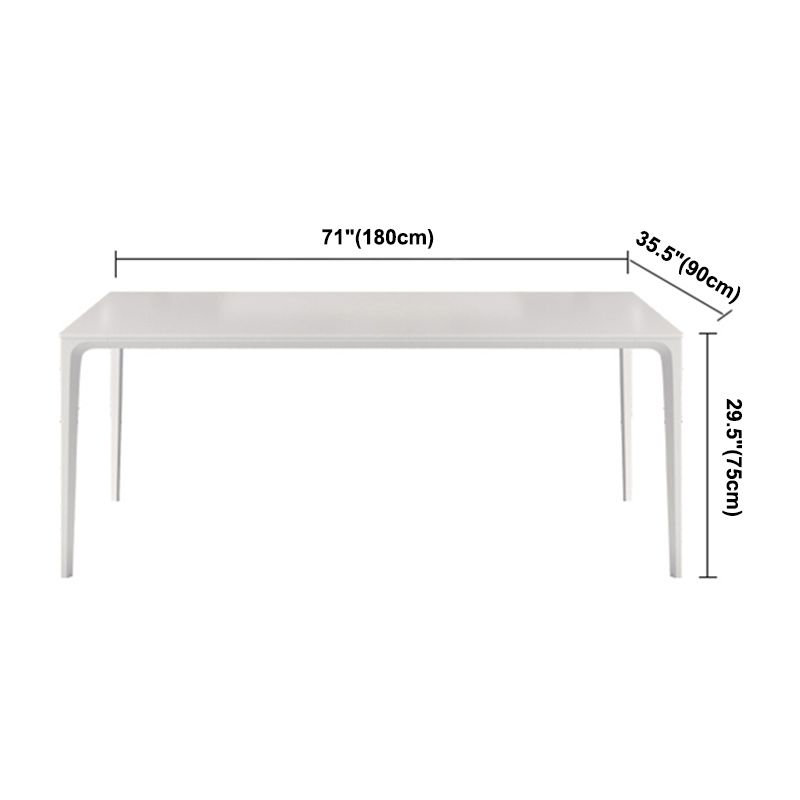 Modern White Sintered Stone Dining Table Rectangle Shape Standard Dining Table for Kitchen