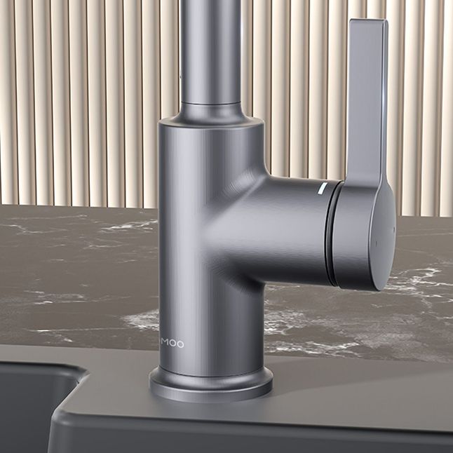 Modern Style Bar Faucet Stainless Steel Gooseneck Lever Handle Bar Faucet