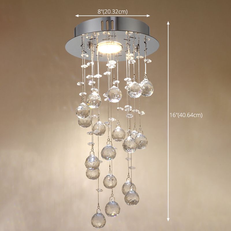 Droplet Hanging Light Fixtures Modern Simplicity Stainless Steel Ceiling Pendant for Stairwell