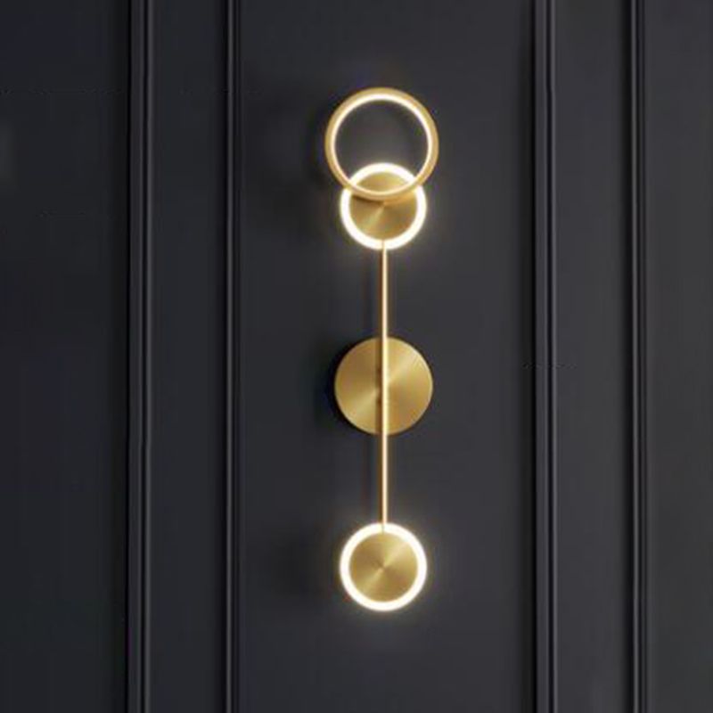 Modern Luxury Style Round Wall Mounted Light Fixture Metal Wall Sconce Lighting for Bedroom