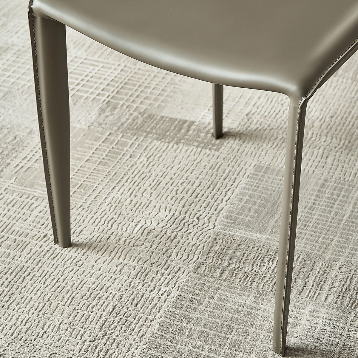 Modern Solid Back Side Chair with Faux Leather Legs Indoor Upholstered Dining Chair