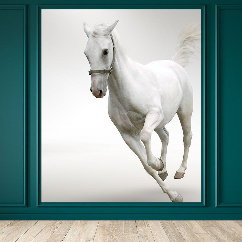 Pastel Color Running Horse Mural Wallpaper Animals Contemporary Stain-Proof Wall Art