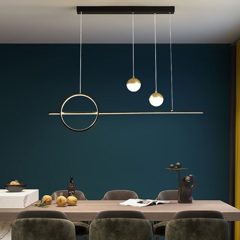 Linear Island Pendant Contemporary Metal 4 Lights Hanging Light