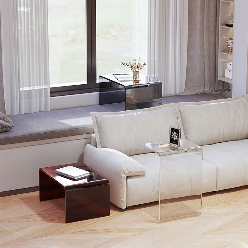 Luxurious Sled Side Table Rectangular Acrylic End Table Stand