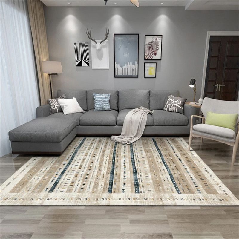 Klassiker Multicolor Boho Teppich Polyester Geometrisches Muster Teppich Anti-Rutschmaschine Waschbarer Färbung widerstandsfähiger Teppich für Wohnkultur