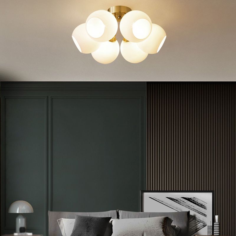 Luz de techo esférico múltiple iluminación de techo de vidrio de estilo moderno para sala de estar
