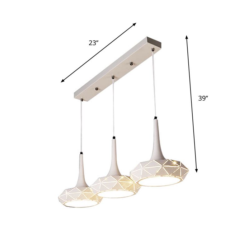 Lámpara de techo redondo mínimo colgante de clúster de comedor LED de metal en luz cálida/blanca con dosel redondo/lineal