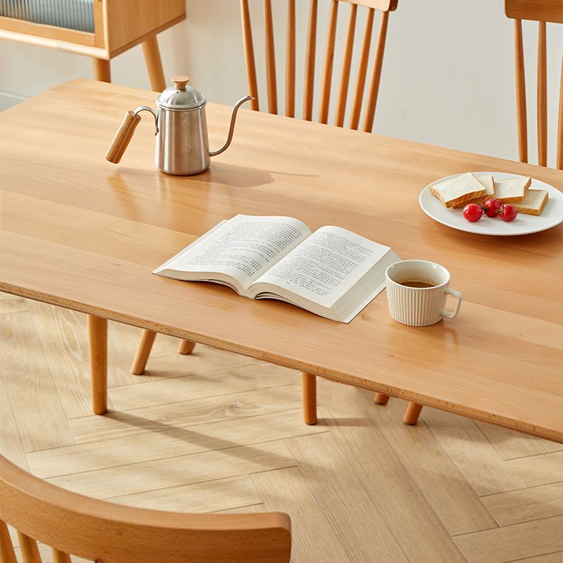 Moderne massive Holzküche Esstisch Standard Rechteck Form Esstisch mit 4 Beinen Basis