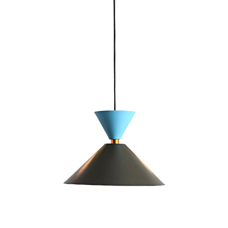 Cono nero/cupola a pendente a sospensione in stile nordico metallo 1 luce soggiorno a soffitto appeso, 2 "/3" diametro
