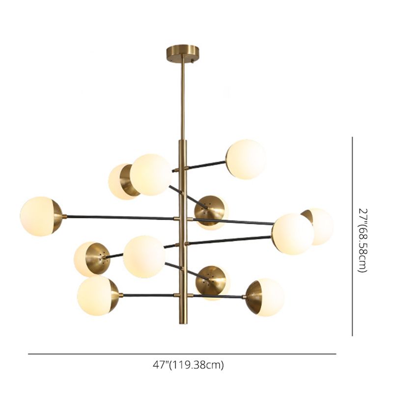 Living Room Chandelier Pendant Light Modern Chandelier Light Fixture with Starburst Glass Shade