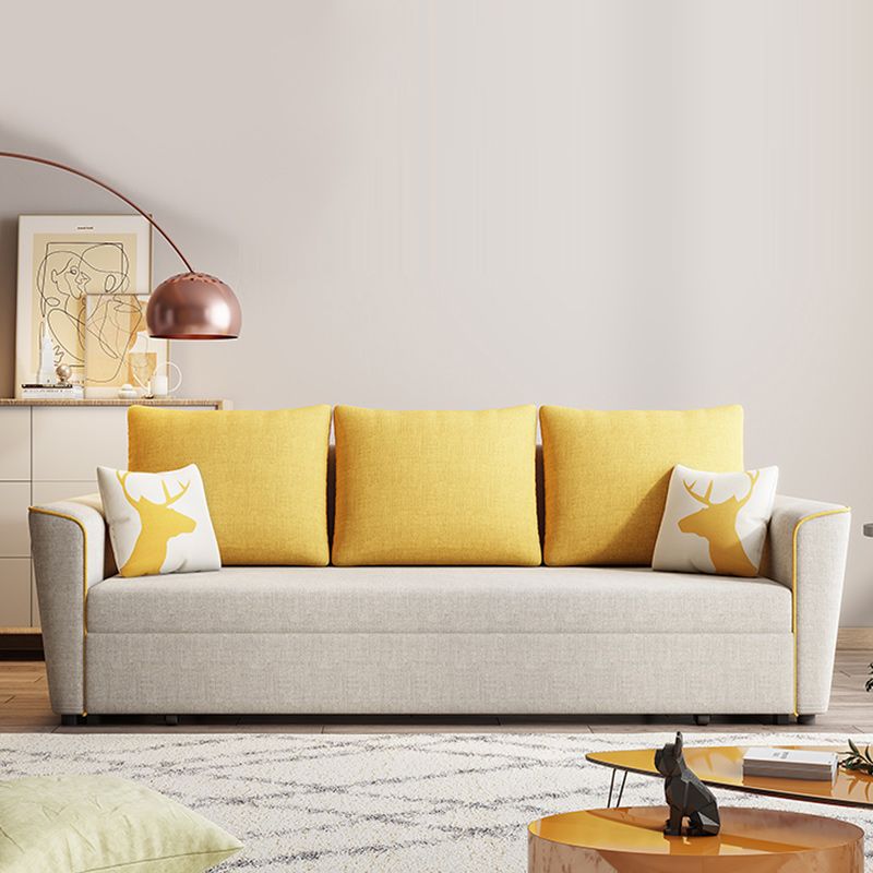 32" Wide Contemporary Sofa Bed Pillow Included White Sleeper Sofa