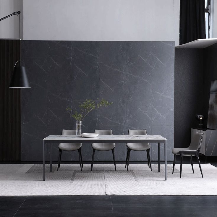 Modern Style Dining Table Sintered Stone Rectangle Table for Dining Room