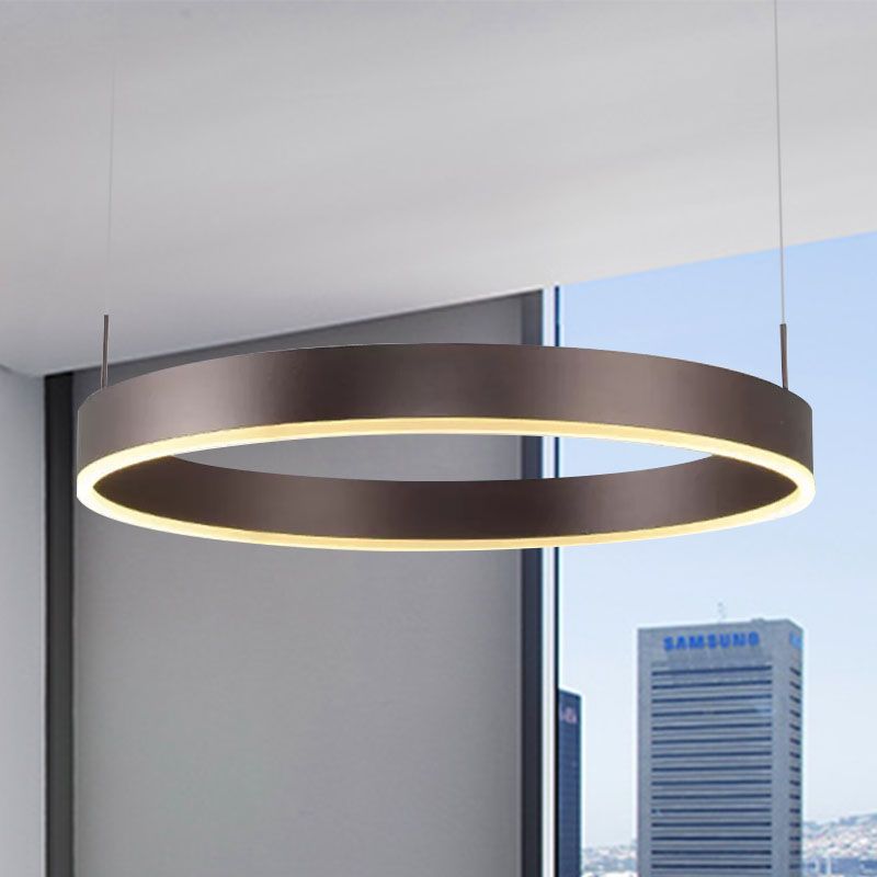 Modern 1/2/3-Light Suspension Pendant with Acrylic Shade Coffee Ring Chandelier Light in Warm/White Light