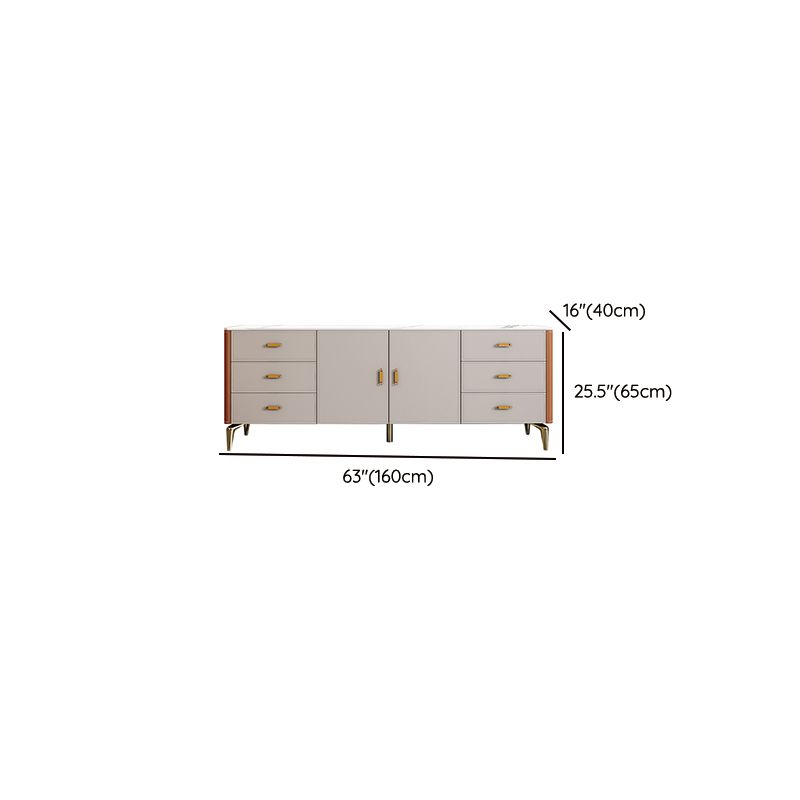 Classic Glam Dresser Stone Storage Chest Dresser with 6 Drawers , 15.6 Inch W