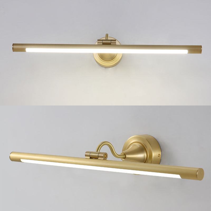 Modern Minimalist Style Cylinder Wall Mounted Vanity Lights 1 Light Vanity Lighting Ideas with Copper Shade