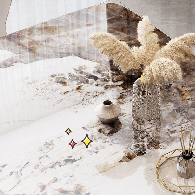 Nordic 1/2/5/7 Pieces Furniture Rectangle Stone Dining Table Set in White