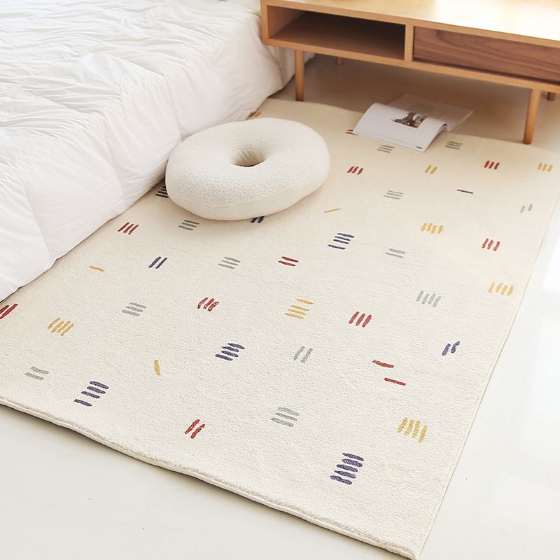 Polyster Rug Non-Slip Backing Adults Indoor Rug Rectangle Contemporary Carpet Stripe Print