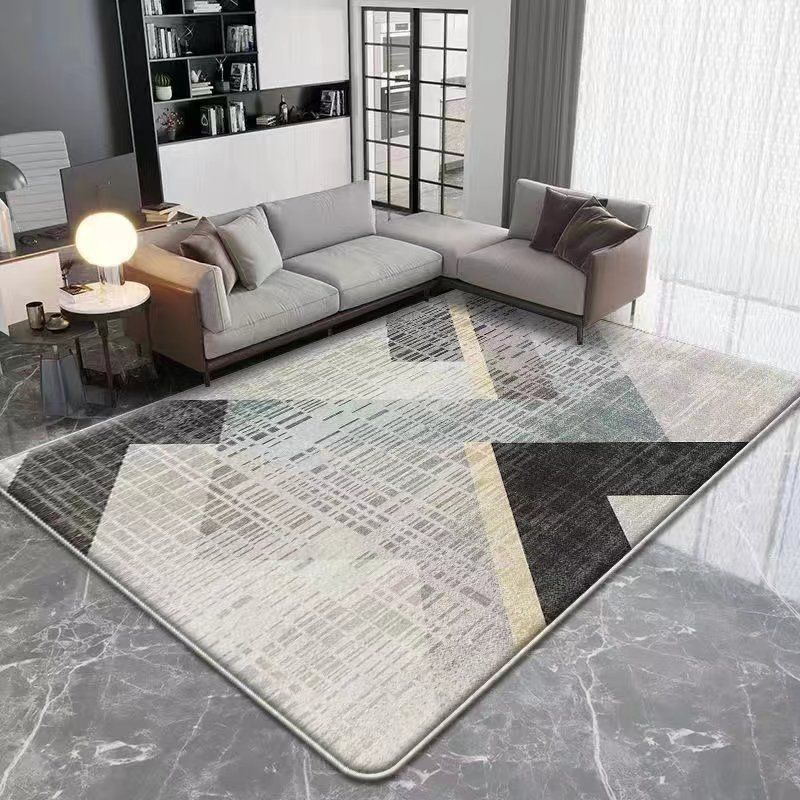 Light Brown Simple Rug Polyester Pattern Area Rug Washable Rug for Home Decor