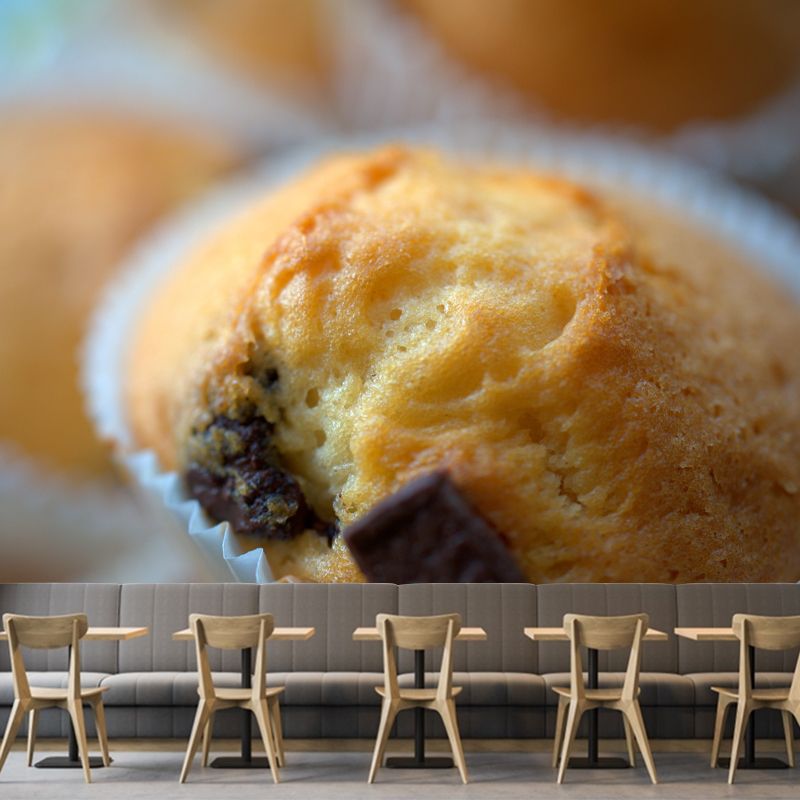 Tasty Cake Dessert Washable Mural Wallpaper for Baking Shop, Customized Size