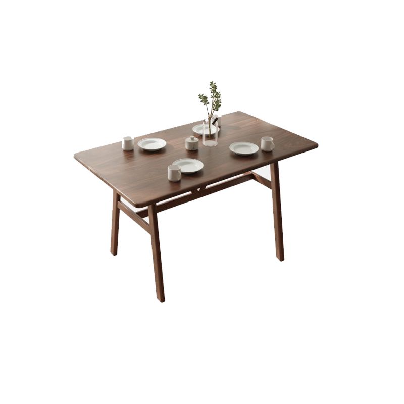 Nordic Wood Dining Table Dining Rectangle Table with Metal Legs