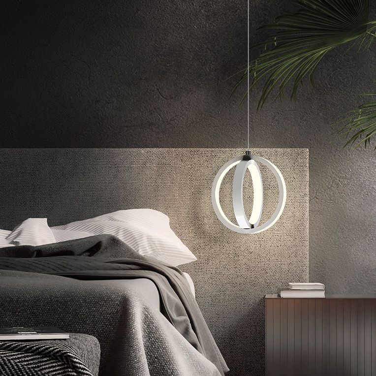 Noordse stijl cirkels gesuspendeerd verlichtingsarmatuur metalen LED Slaapkamer opknoping plafondlicht