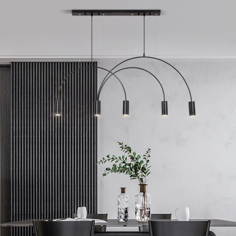 5 Light Kitchen Island Pendant Linear Chandelier Contemporary Island Lighting