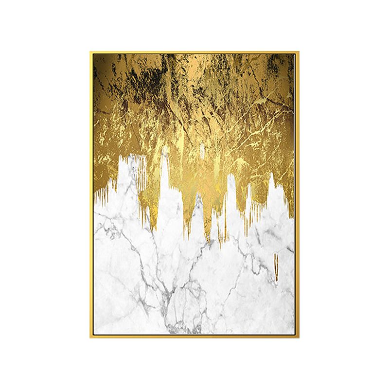 Abstract Canvas Art Glam Enchanting Marble and Foil Effect Wall Decor in Bright Color