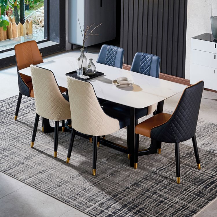 Nordic Glam Style Chairs Kitchen Arm Side Chair with Wooden Legs