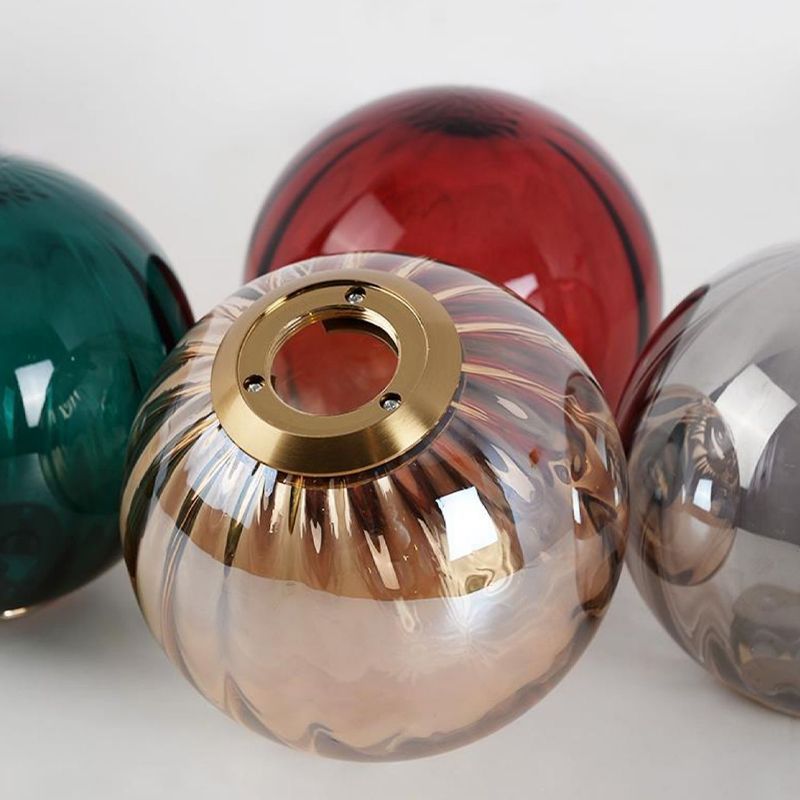 Spherical Shape Hanging Lighting Modern Style Glass 1 Light Hanging Lamp for Bedroom