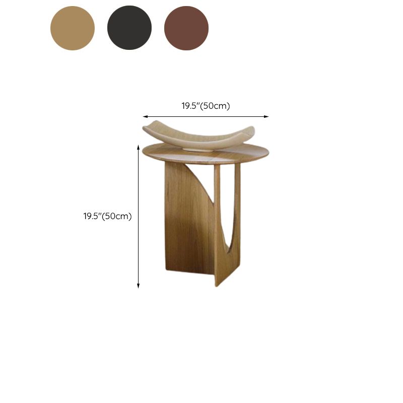 Scandinavian End Table Solid Wood Abstract Round Living Room Side Table