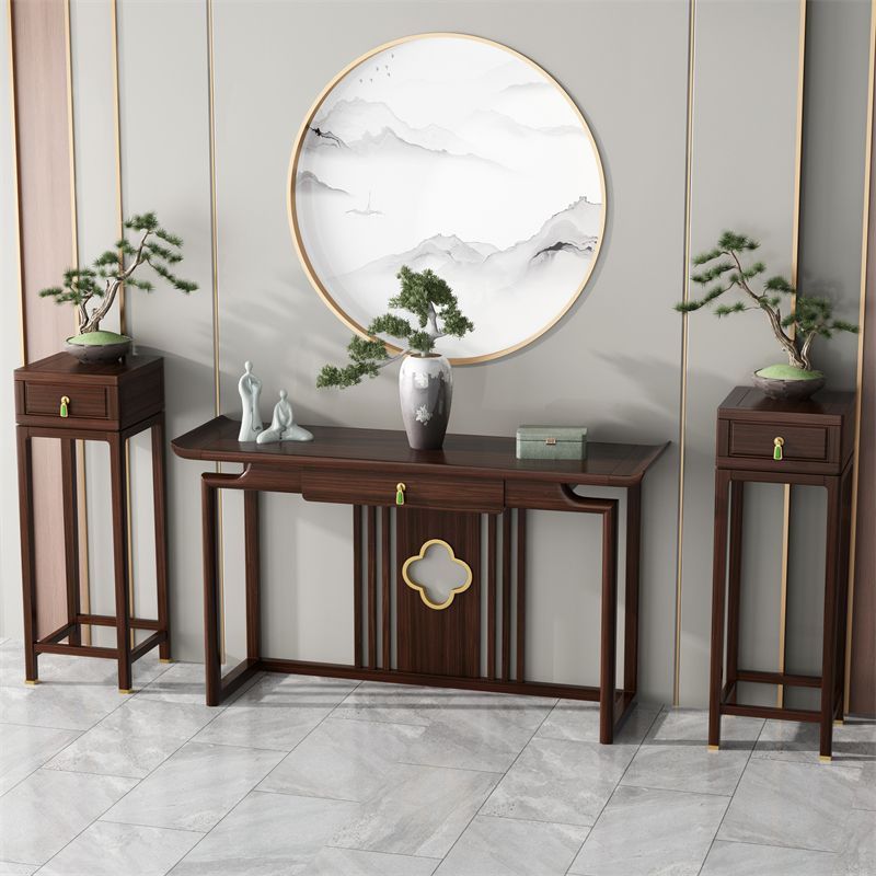 Rectangle Shape Contemporary Console Table Brown Console Sofa Table