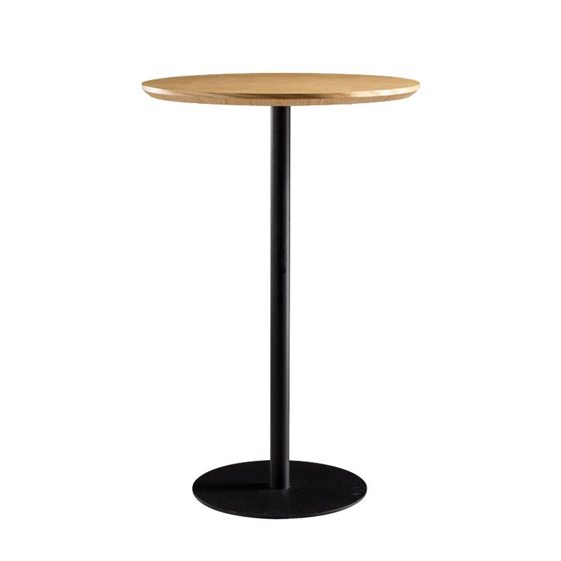 41.3"H Industrial Pedestal Pub Table Round Bistro Bar Solid Wood Table