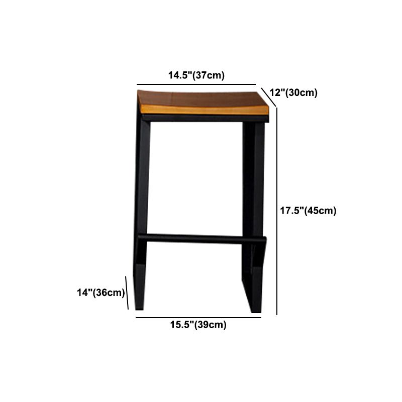 Industrial Square Counter & Bar Stool Metal Natural Counter Height Stool for Cafe