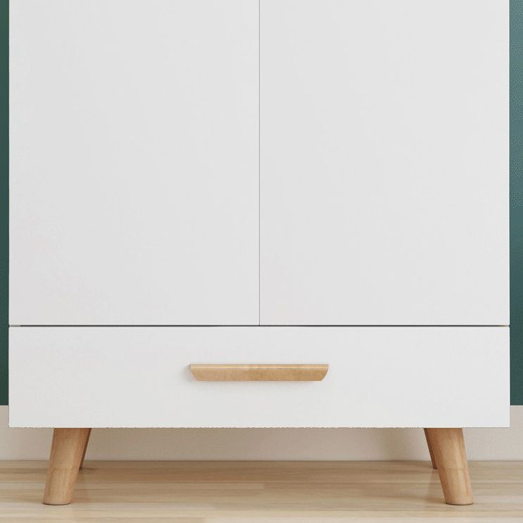 Modern White Wardrobe for Home Engineered Wood Cabinet with Hinged Doors