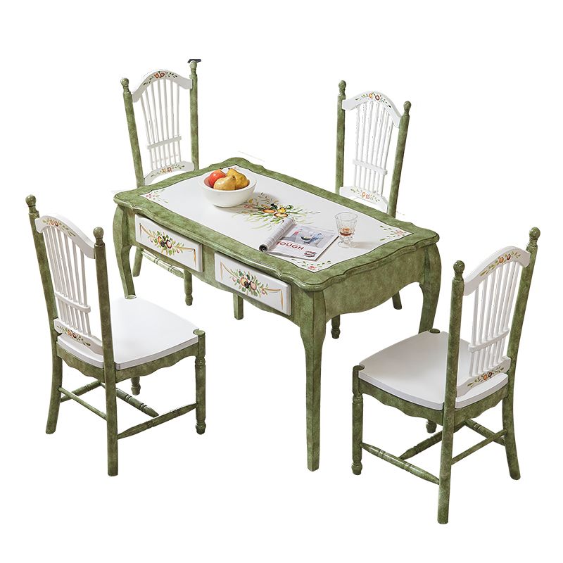 Mid-Century Modern Dining Table Rectangle Solid Wood Dining Table for Home Use