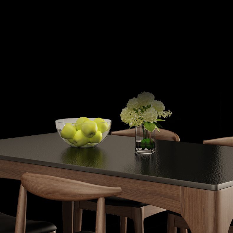 Contemporary Kitchen Rectangle Dinner Table 4 Legs Dining Table