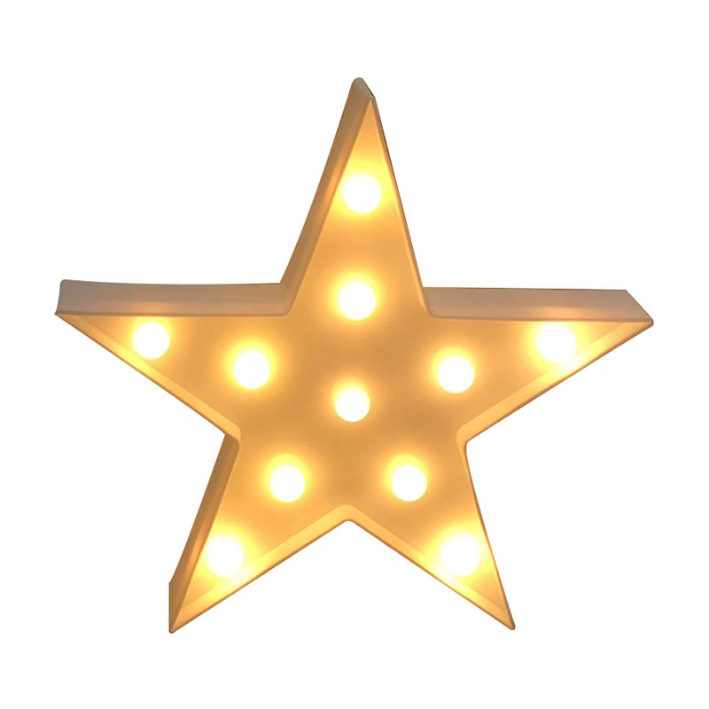 Pentacle Baby Bedroom Nightstand Lamp Plastic Modern Style LED Night Lighting in Yellow