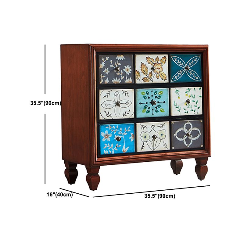 Mid-Century Modern Wood Cabinet Knobs Side Cabinet with Drawer