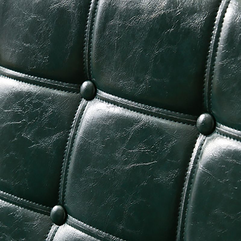 Brown Modern Biscuit Back Genuine Leather Standard Sofa 27.56"High Square Arm Sofa