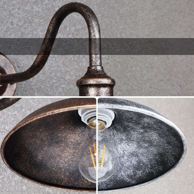 Industrial Retro Barn Wall Lamp Wrought Iron 1-Light Wall Light for Exterior Spaces